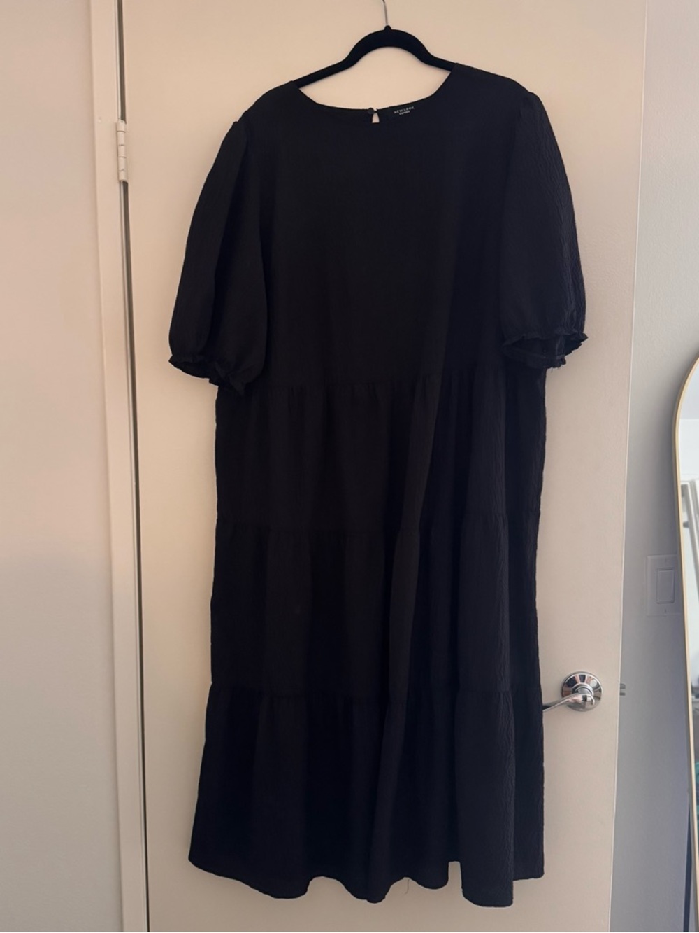 New Look Black Maxi Dress with Puff Sleeves